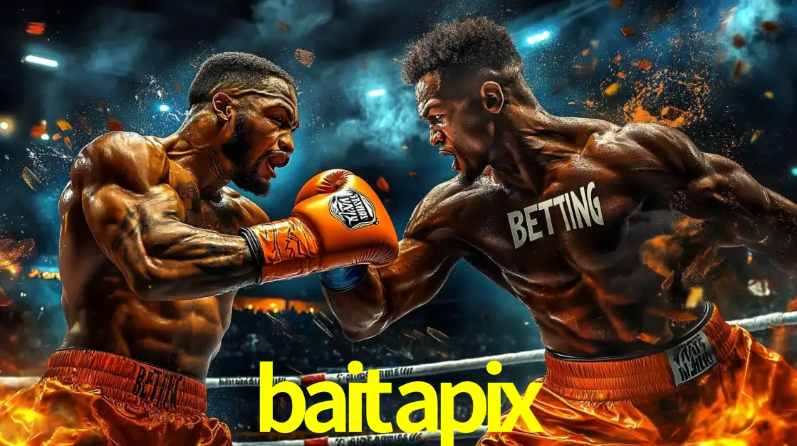 Dois boxeadores em uma luta intensa e explosiva, representando a adrenalina e as oportunidades de apostas em esportes de combate disponíveis na plataforma baitapix.